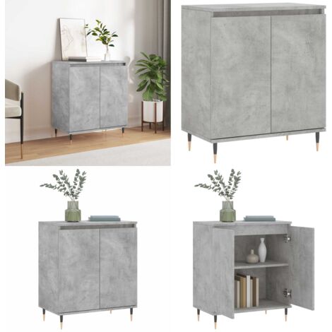 Credenza Grigio Cemento 60x35x70 cm in Legno Multistrato - Credenza grigio cemento - Credenza con gambe in ferro