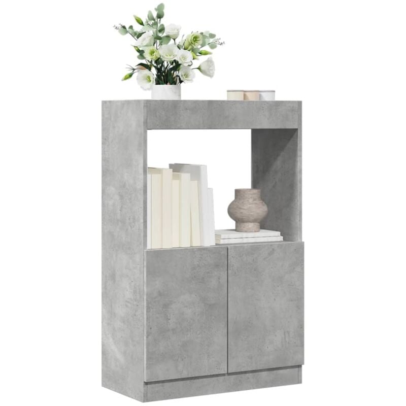 Credenza Grigio Cemento 63x33x100 cm in Truciolato