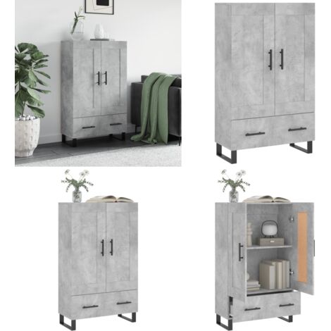 Credenza Grigio Cemento 69,5x31x115 cm in Legno Multistrato - Credenza grigio cemento - Credenza moderna