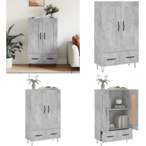 Credenza Grigio Cemento 69,5x31x115 cm in Legno Multistrato - Credenza grigio cemento - Credenza moderna