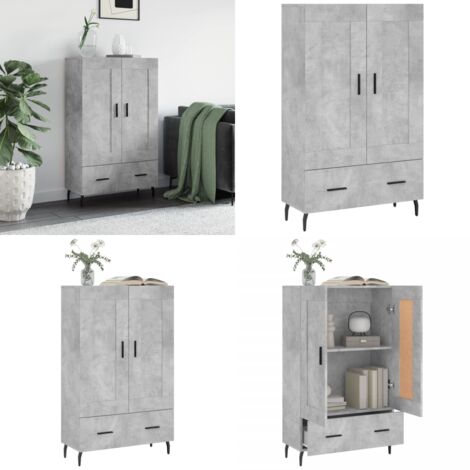 Credenza Grigio Cemento 69,5x31x115 cm in Legno Multistrato - Credenza grigio cemento - Credenza moderna