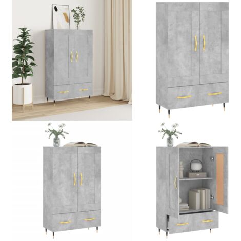 Credenza Grigio Cemento 69,5x31x115 cm in Legno Multistrato - Credenza grigio cemento - Credenza moderna