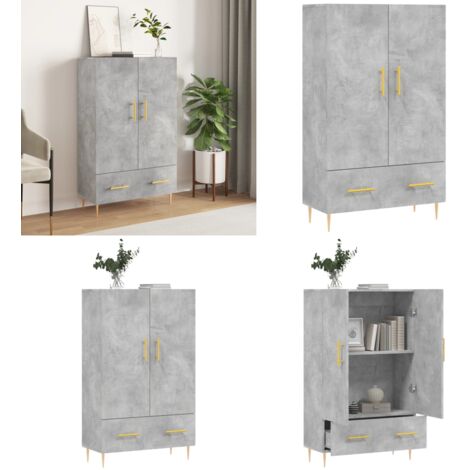 Credenza Grigio Cemento 69,5x31x115 cm in Legno Multistrato - Credenza moderna - Credenza grigia cemento