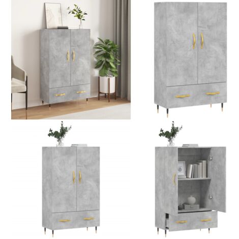 Credenza Grigio Cemento 69,5x31x115 cm in Legno Multistrato - Credenza moderna - Credenza grigia cemento