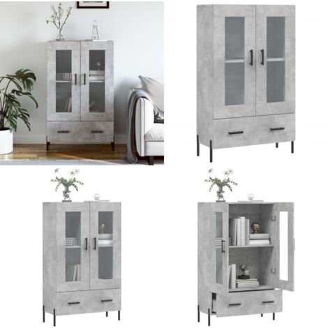 Credenza Grigio Cemento 69,5x31x115 cm in Legno Multistrato - Credenza moderna - Credenza grigio cemento