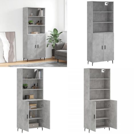 Credenza Grigio Cemento 69,5x34x180 cm in Legno Multistrato - Credenza grigio cemento - Credenza moderna