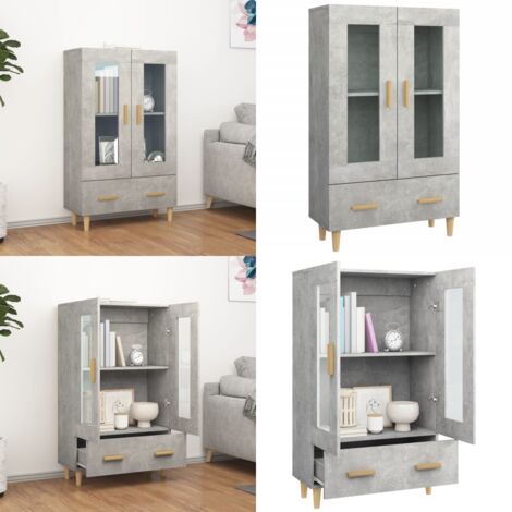 Credenza Grigio Cemento 70x31x115 cm in Legno Multistrato - Credenza grigio cemento - Credenza con ante e cassetto