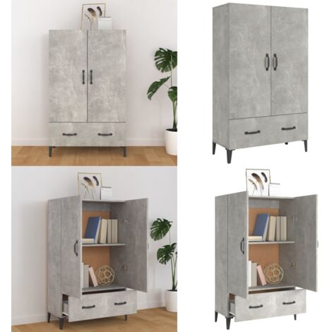 Credenza Grigio Cemento 70x31x115 cm in Legno Multistrato - Credenza grigio cemento - Credenza multistrato