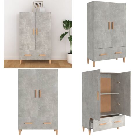 Credenza Grigio Cemento 70x31x115 cm in Legno Multistrato - Credenza grigio cemento - Credenza multistrato