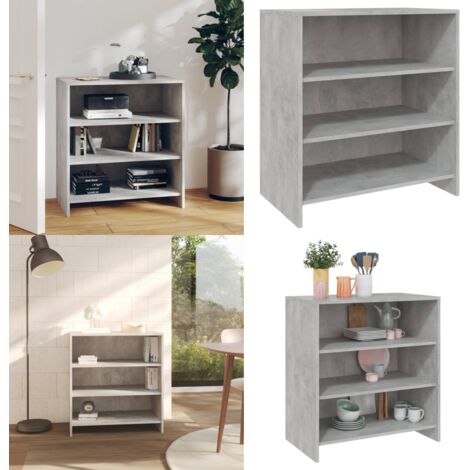 Credenza Grigio Cemento 70x40,5x75 cm in Truciolato - Credenza in truciolato - Credenza con ripiani