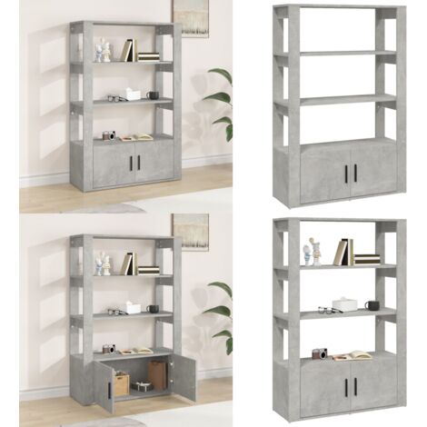 Credenza Grigio Cemento 80x30x119,5 cm in Legno Multistrato - Credenza grigio cemento - Credenza con ripiani