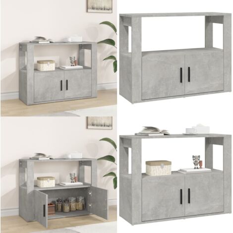 Credenza Grigio Cemento 80x30x60 cm in Legno Multistrato - Credenza grigio cemento - Credenza da soggiorno