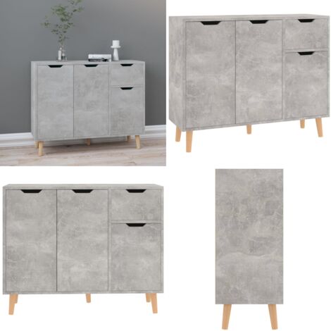 Credenza Grigio Cemento 90x30x72 cm in Legno Multistrato - Credenza grigio cemento - Credenza moderna