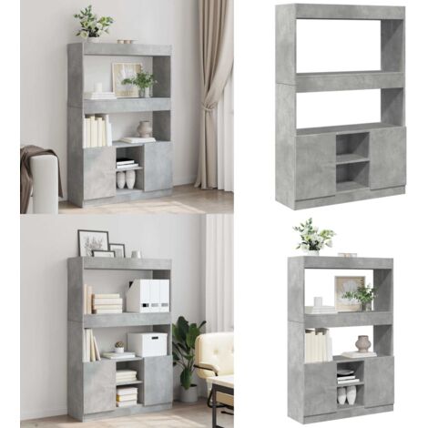Credenza Grigio Cemento 92x33x140 cm in Legno Multistrato - Credenza grigio cemento - Credenza multistrato