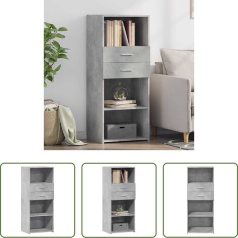 Credenza grigio cemento -  Credenza Grigio Cemento 50x42,5x124 cm in Legno Multistrato