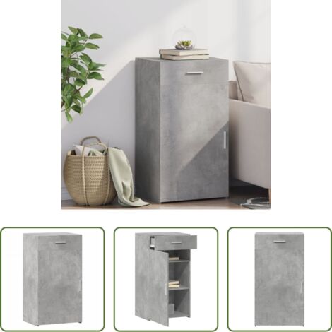 Credenza grigio cemento -  Credenza Grigio Cemento 50x42,5x93 cm in Legno Multistrato