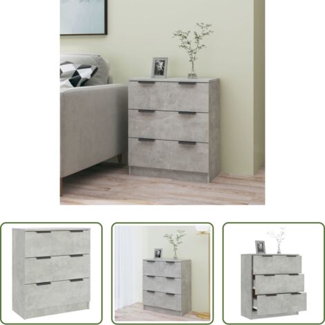Credenza grigio cemento -  Credenza Grigio Cemento 60x30x70 cm in Legno Multistrato