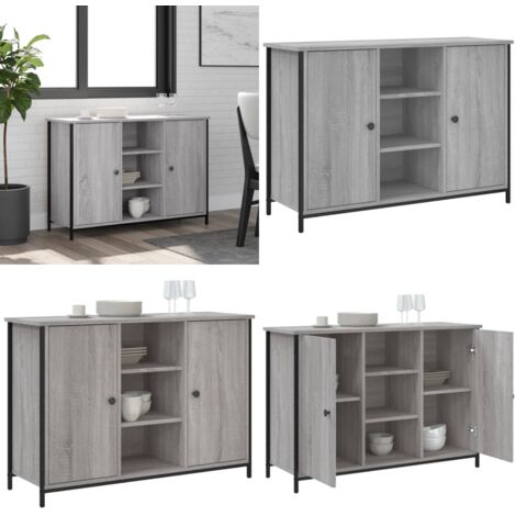 Credenza Grigio Sonoma 100x35x70 cm in Legno Multistrato - Credenza grigio sonoma - Credenza multistrato