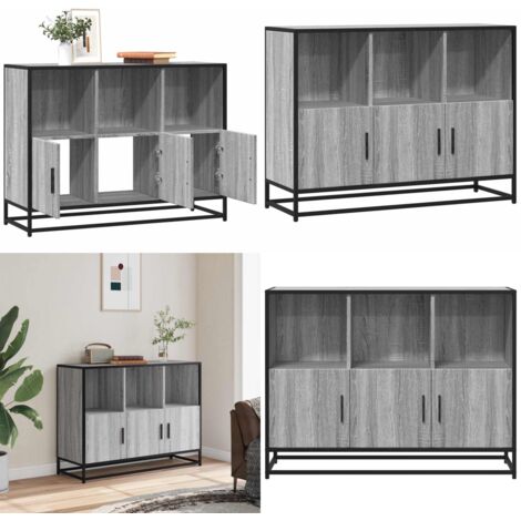 Credenza Grigio Sonoma 100x35x76 cm in Legno Multistrato - Credenza moderna - Credenza grigio sonoma