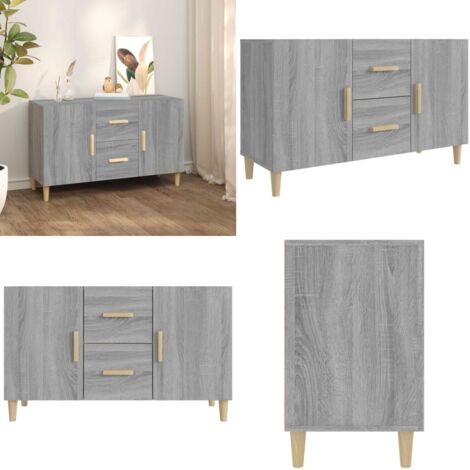 Credenza Grigio Sonoma 100x36x60 cm in Legno Multistrato - Credenza grigia - Credenza multistrato