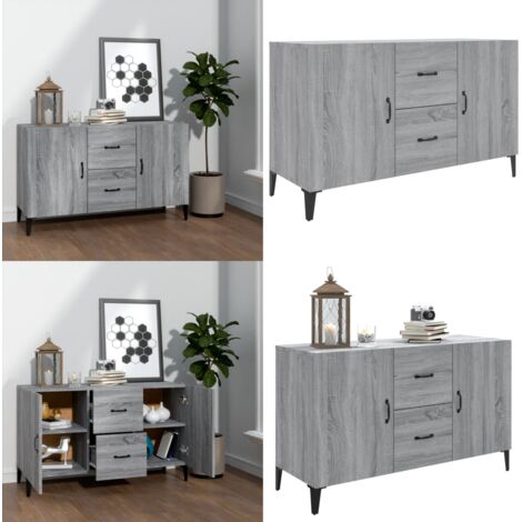 Credenza Grigio Sonoma 100x36x60 cm in Legno Multistrato - Credenza grigio - Credenza multistrato
