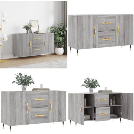 Credenza Grigio Sonoma 100x36x60 cm in Legno Multistrato - Credenza moderna - Credenza grigio sonoma