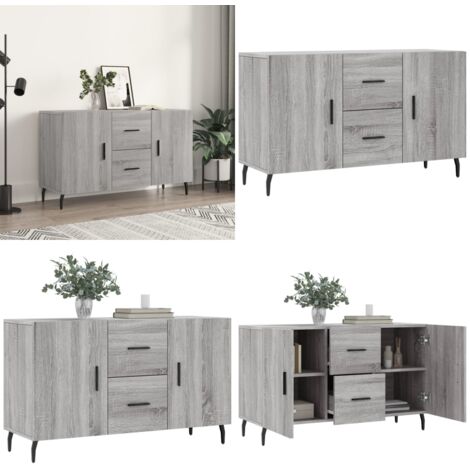 Credenza Grigio Sonoma 100x36x60 cm in Legno Multistrato - Credenza moderna - Credenza grigio sonoma