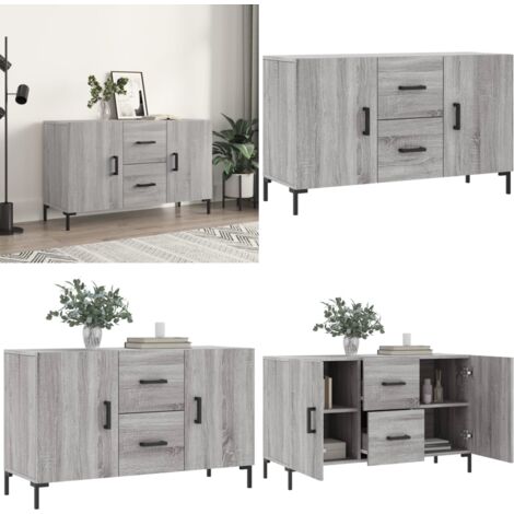 Credenza Grigio Sonoma 100x36x60 cm in Legno Multistrato - Credenza moderna - Credenza grigio sonoma
