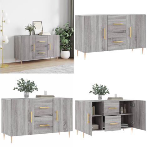 Credenza Grigio Sonoma 100x36x60 cm in Legno Multistrato - Credenza moderna - Credenza grigio sonoma