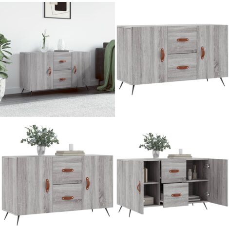 Credenza Grigio Sonoma 100x36x60 cm in Legno Multistrato - Credenza moderna - Credenza grigio sonoma