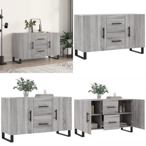 Credenza Grigio Sonoma 100x36x60 cm in Legno Multistrato - Credenza moderna - Credenza grigio sonoma