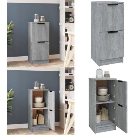Credenza Grigio Sonoma 30x30x70 cm in Legno Multistrato - Credenza grigio sonoma - Credenza multifunzionale