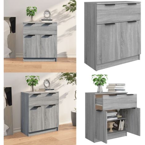 Credenza Grigio Sonoma 60x30x70 cm in Legno tecnico - Credenza moderna - Credenza grigio sonoma
