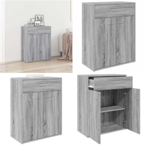 Credenza Grigio Sonoma 60x30x75 cm in Legno Multistrato - Credenza grigio sonoma - Credenza con ante e cassetto