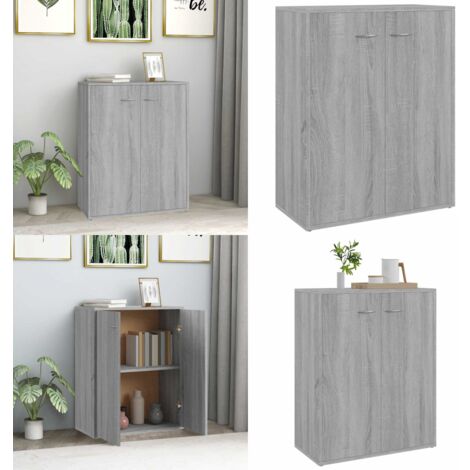 Credenza Grigio Sonoma 60x30x75 cm in Legno Multistrato - Credenza grigio sonoma - Credenza moderna