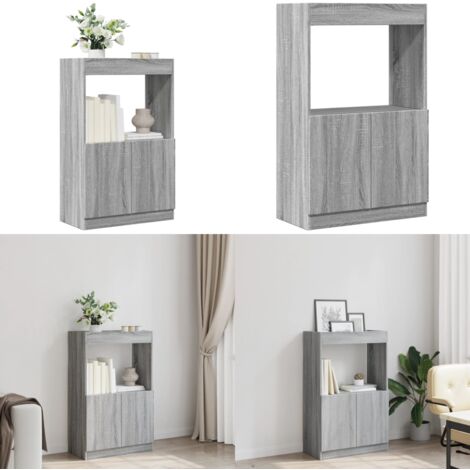 Credenza Grigio Sonoma 63x33x100 cm in Truciolato - Credenza grigio sonoma - Credenza per soggiorno