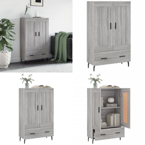 Credenza Grigio Sonoma 69,5x31x115 cm in Legno Multistrato - Credenza grigio sonoma - Credenza moderna