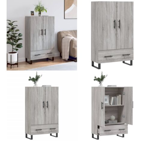Credenza Grigio Sonoma 69,5x31x115 cm in Legno Multistrato - Credenza in legno - Credenza grigia