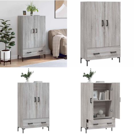 Credenza Grigio Sonoma 69,5x31x115 cm in Legno Multistrato - Credenza in legno - Credenza grigia