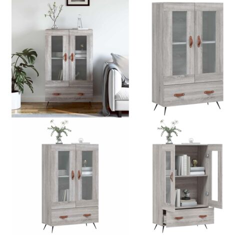 Credenza Grigio Sonoma 69,5x31x115 cm in Legno Multistrato - Credenza moderna - Credenza grigia