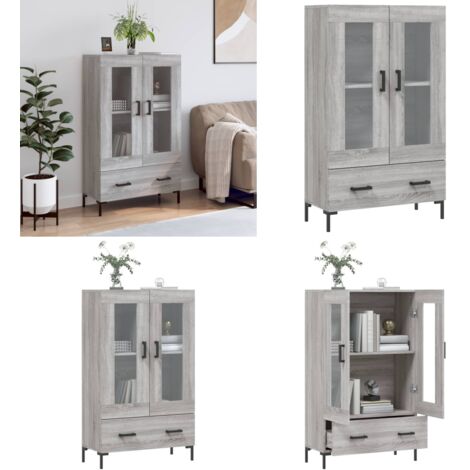 Credenza Grigio Sonoma 69,5x31x115 cm in Legno Multistrato - Credenza moderna - Credenza grigia