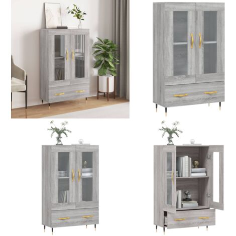 Credenza Grigio Sonoma 69,5x31x115 cm in Legno Multistrato - Credenza moderna - Credenza grigia