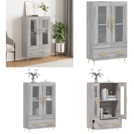 Credenza Grigio Sonoma 69,5x31x115 cm in Legno Multistrato - Credenza moderna - Credenza grigio sonoma