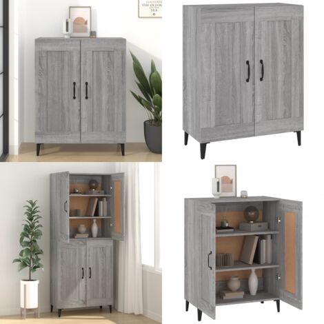 Credenza Grigio Sonoma 69,5x34x90 cm in Legno Multistrato - Credenza grigia - Credenza da soggiorno