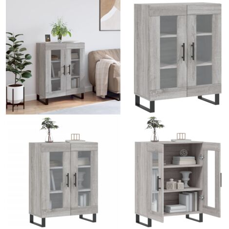 Credenza Grigio Sonoma 69,5x34x90 cm in Legno Multistrato - Credenza in legno - Credenza grigia