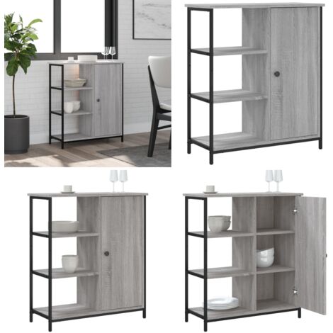 Credenza Grigio Sonoma 70x30x80 cm in Legno Multistrato - Credenza grigio - Credenza multistrato