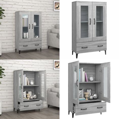 Credenza Grigio Sonoma 70x31x115 cm in Legno Multistrato - Credenza grigia - Credenza moderna