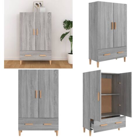 Credenza Grigio Sonoma 70x31x115 cm in Legno Multistrato - Credenza grigio sonoma - Credenza multistrato