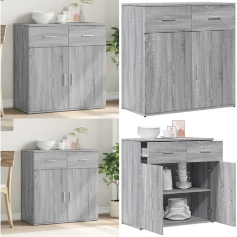 Credenza Grigio Sonoma 79x38x80 cm in Legno Multistrato - Credenza grigio sonoma - Credenza moderna