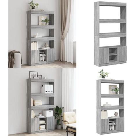 Credenza Grigio Sonoma 92x33x180 cm in Legno Multistrato - Credenza grigio sonoma - Credenza per soggiorno
